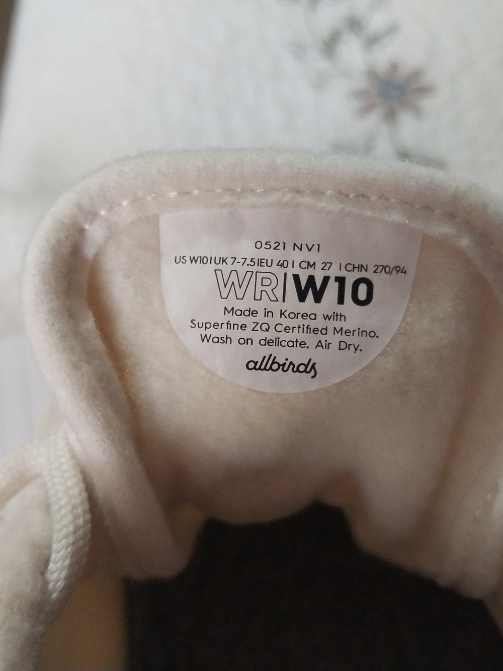 allbirds Women's Off-White Wool Runner-Up Sneakers Size 10 - Picture 8 of 12